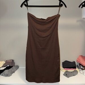 Brown Strapless Dress